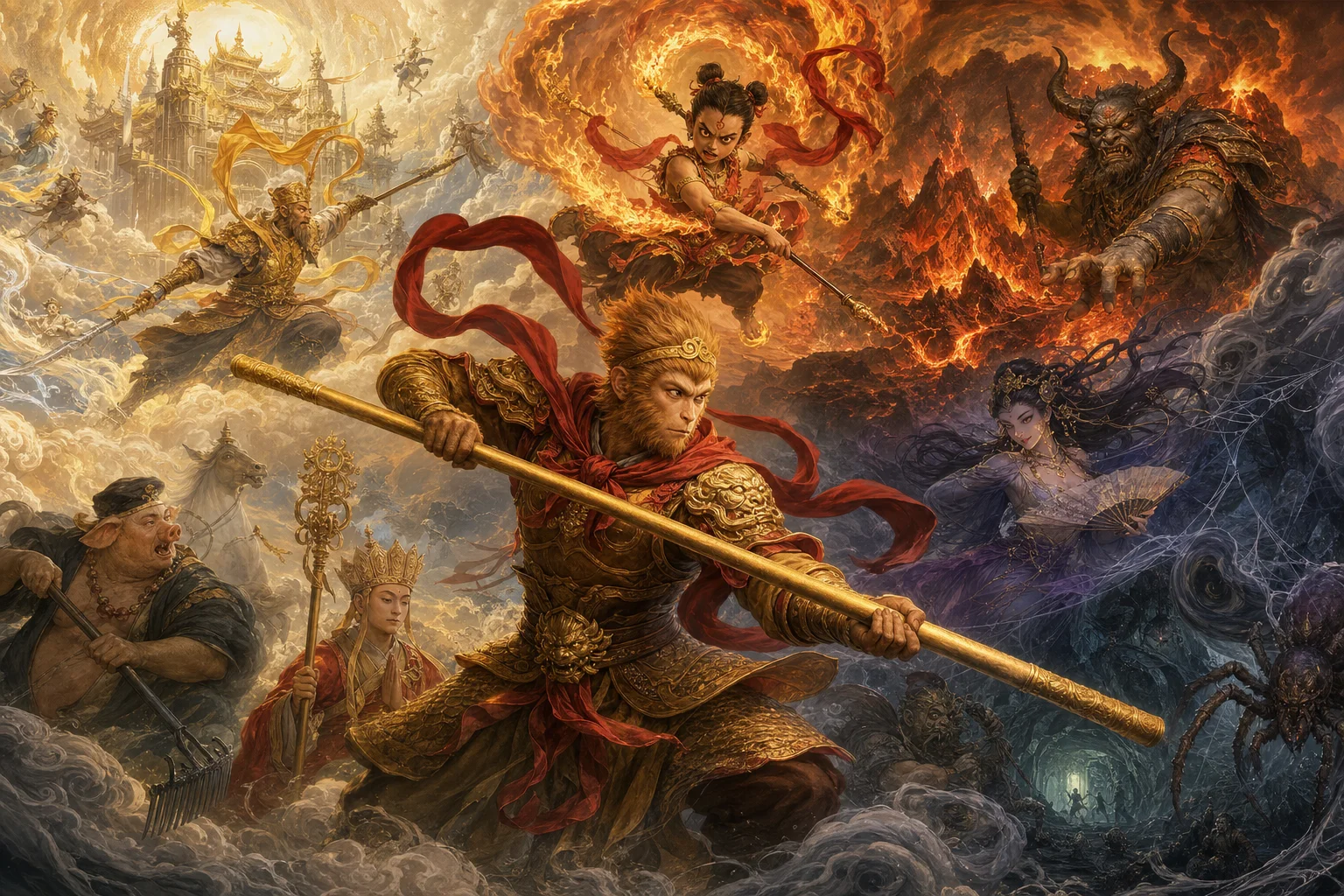 Iconic Journey to the West trials — disguises, flames, family feuds, and cosmic battles
