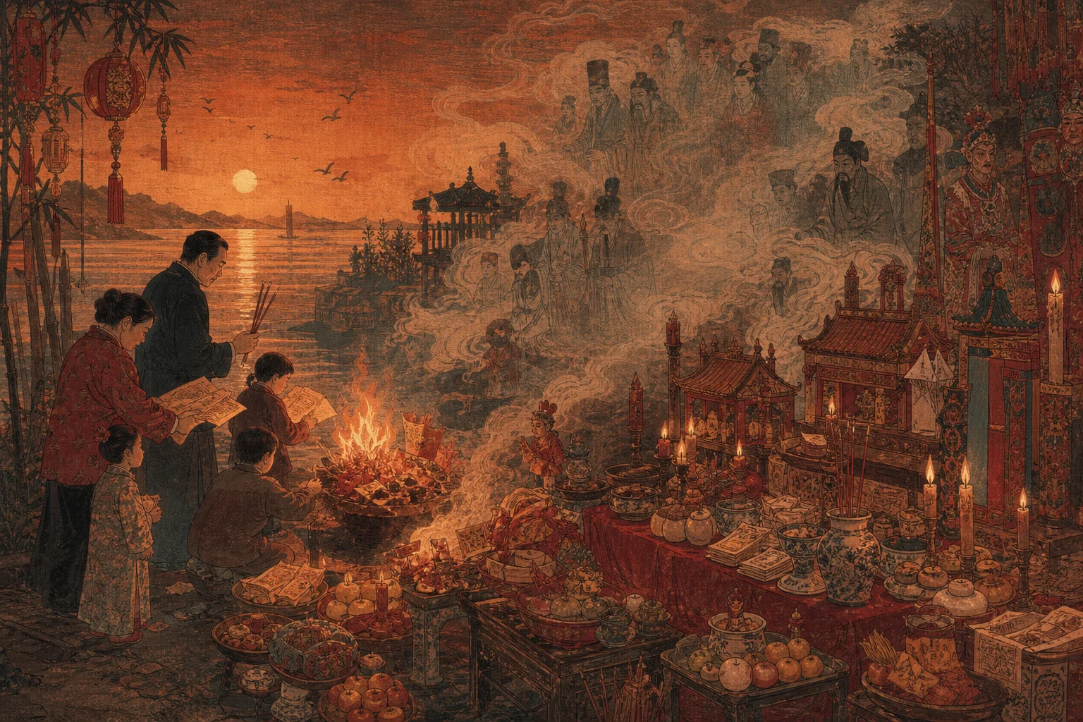 Offerings and incense for the dead — folk rituals bridging the living and the underworld