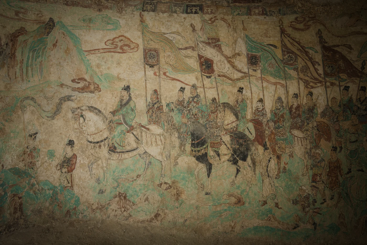 Zhang Yichao procession mural — Mogao Cave 156 style primary source art