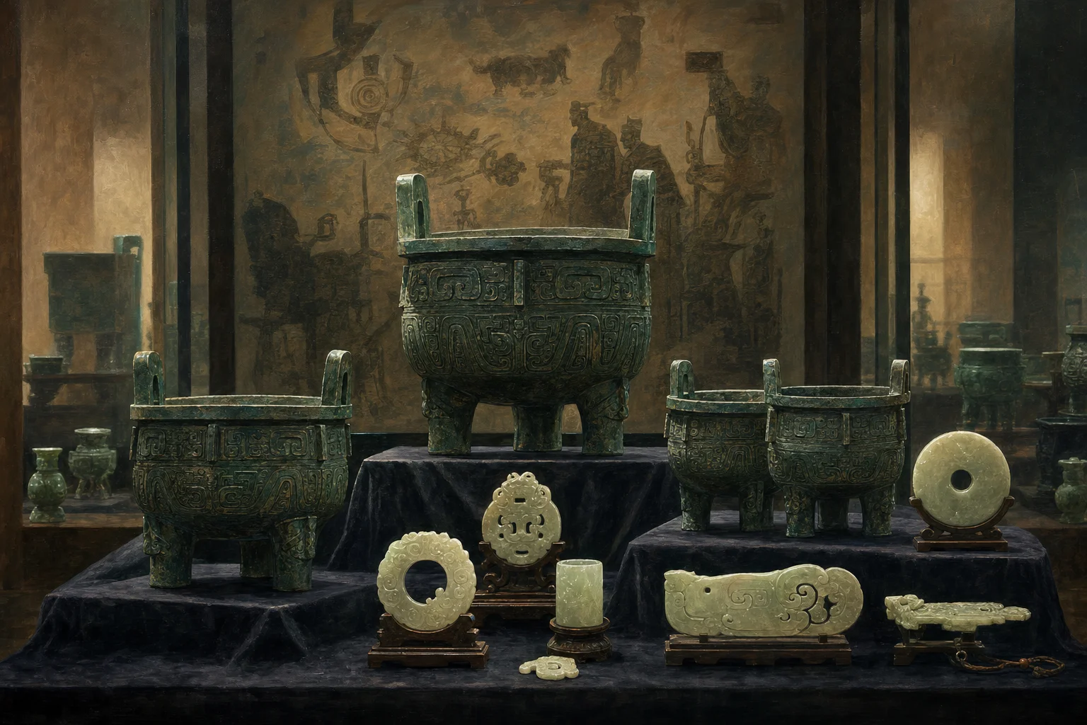 Bronze vessels and jade ornaments — the material culture Zhongli speaks for