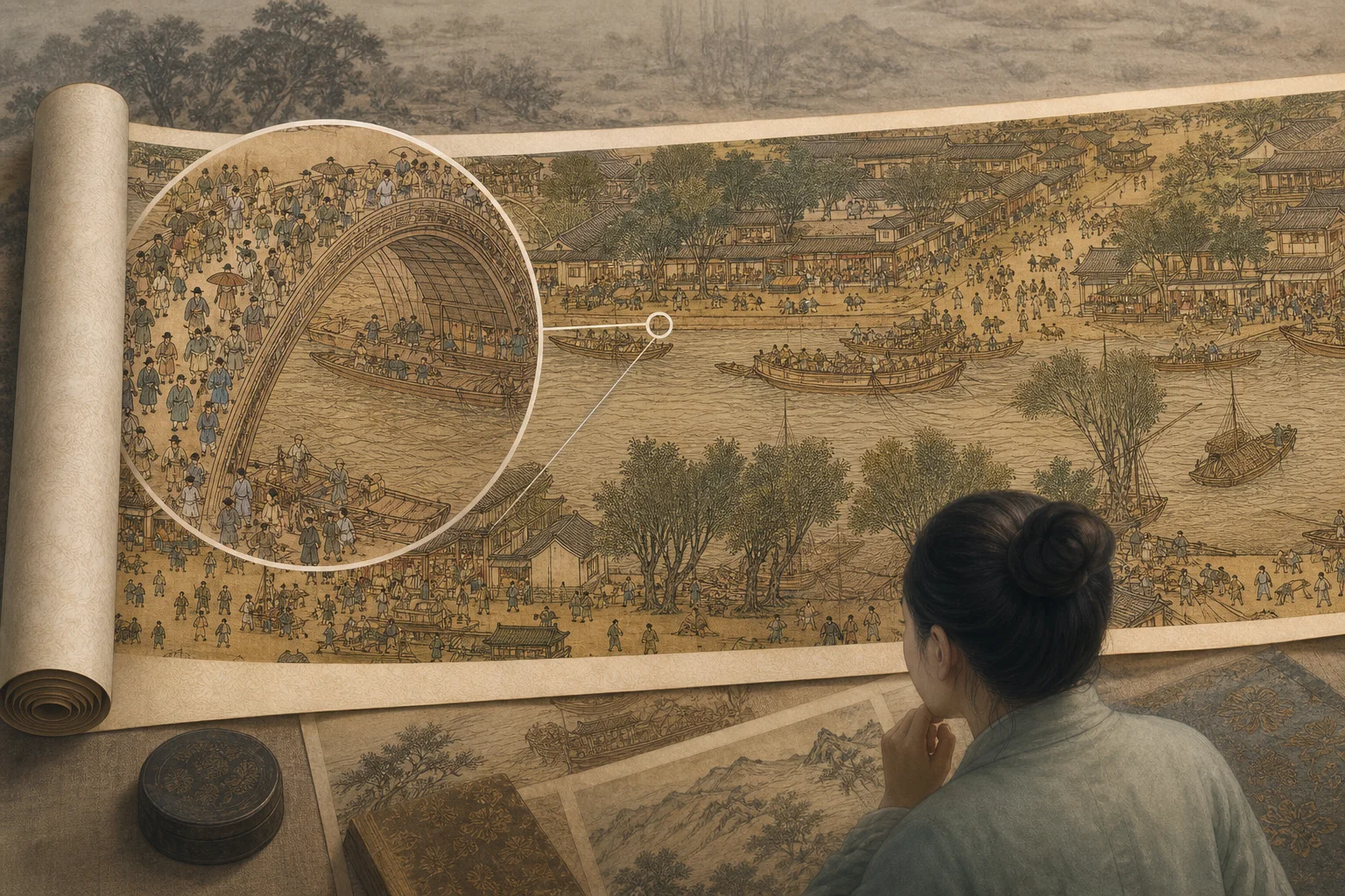 Digital view of Along the River During the Qingming Festival — Song dynasty urban genre painting