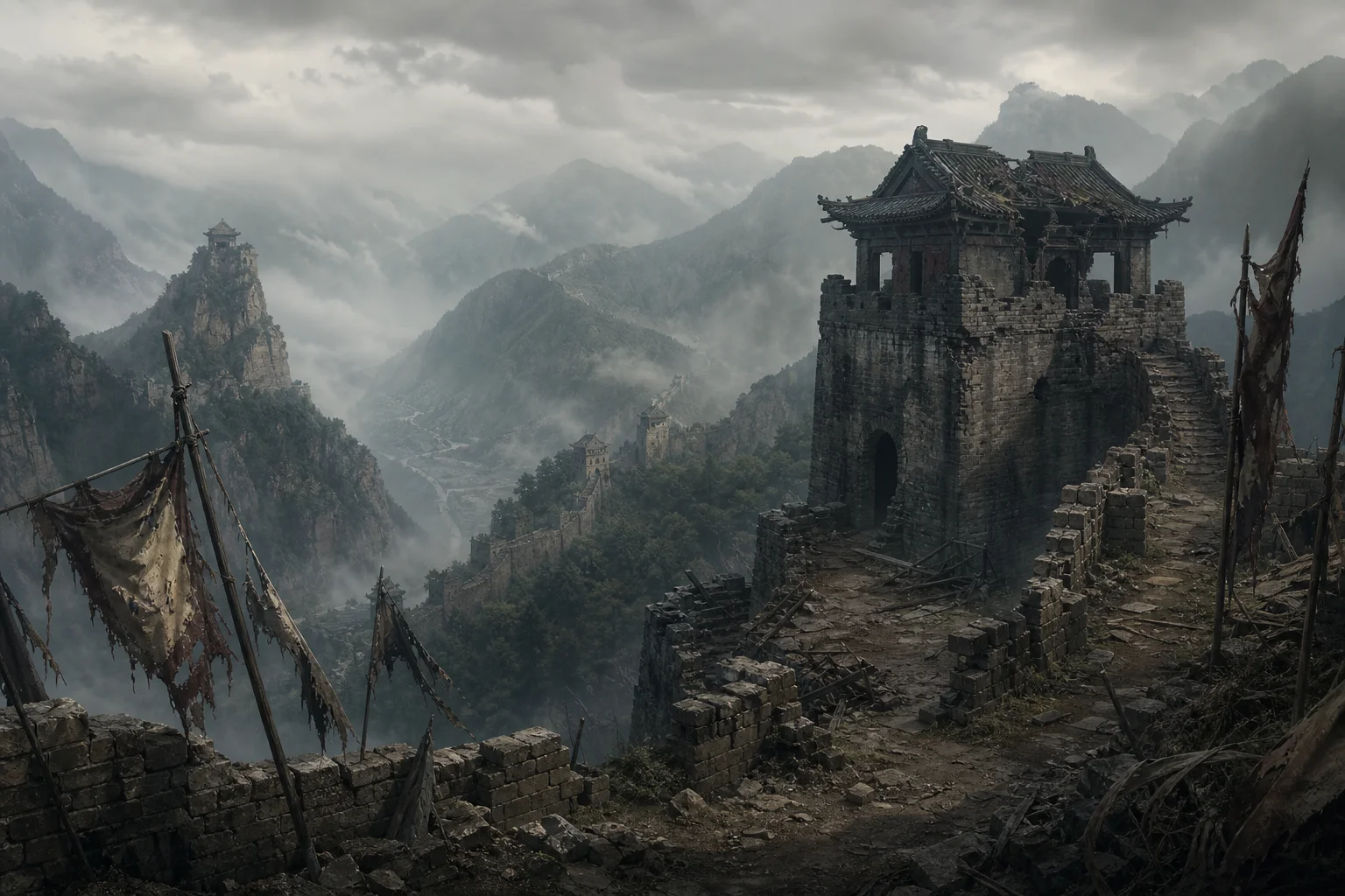Late Ming Sichuan — ruined fortifications and mountain passes in a land torn by war and collapse