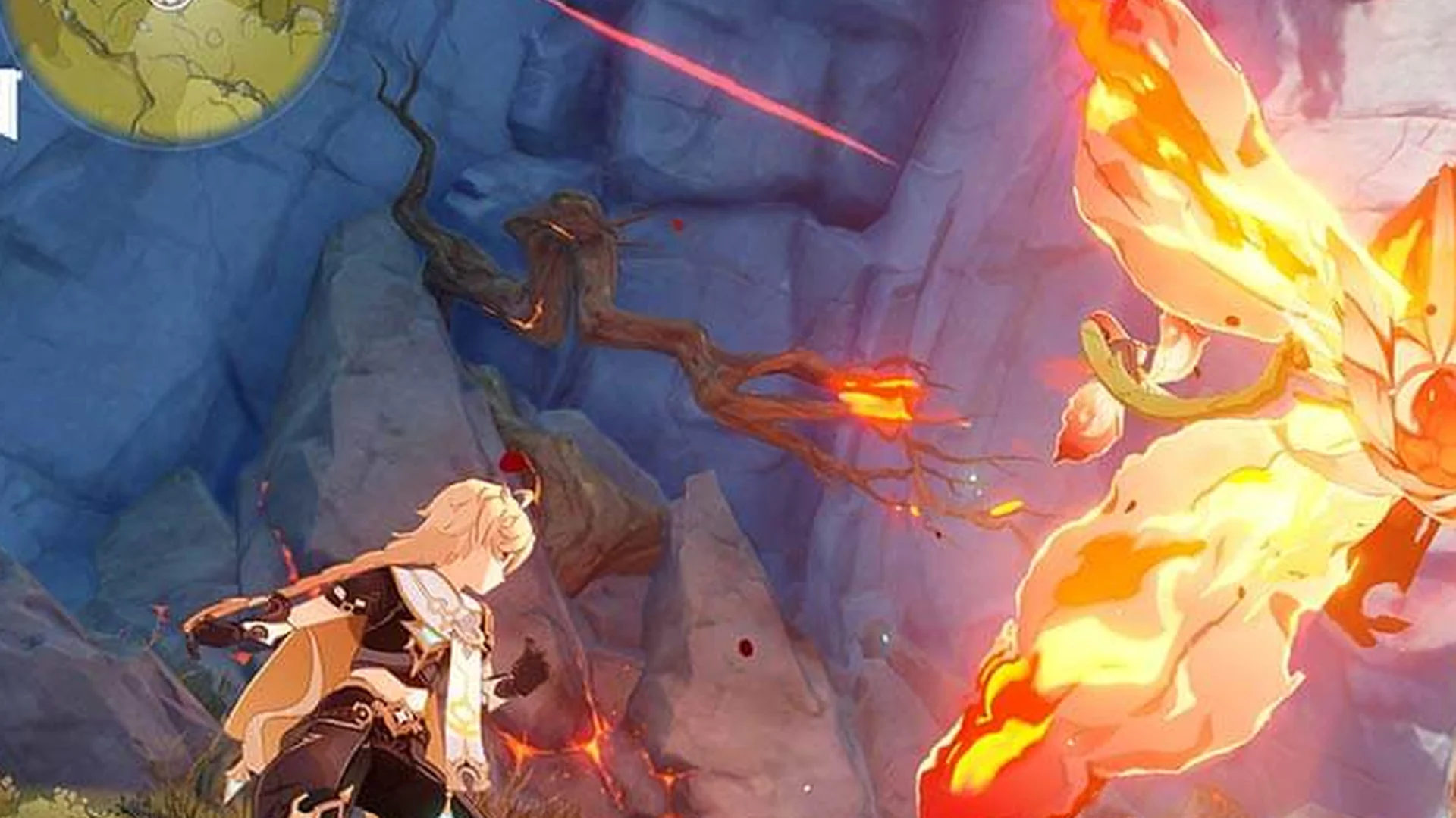 Genshin Impact — in-game screenshot: party triggering a Freeze and Shatter reaction against hilichurls in a grassy field