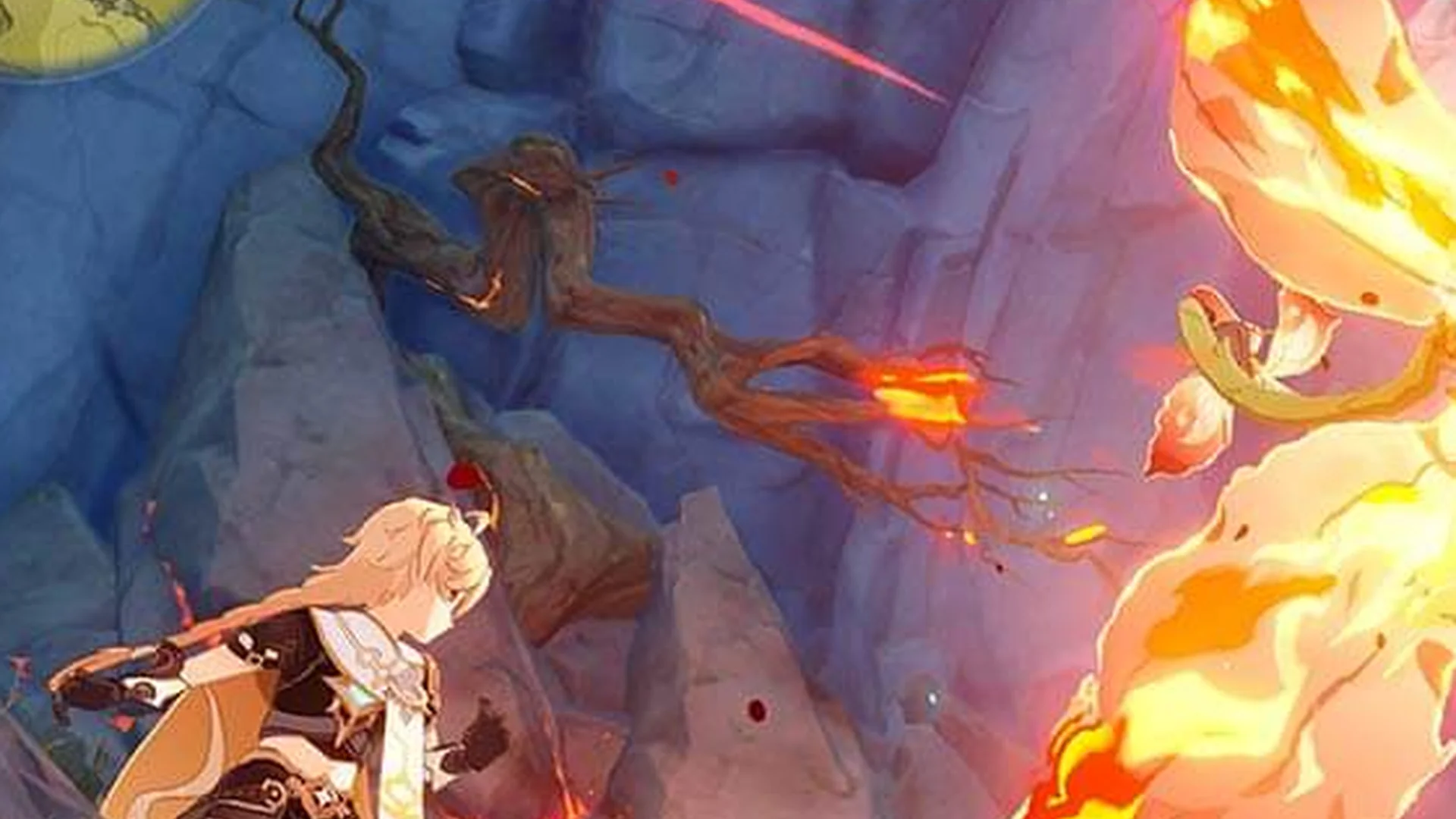Genshin Impact — in-game screenshot: Spiral Abyss chamber with timer, enemy waves, and party HP bars visible