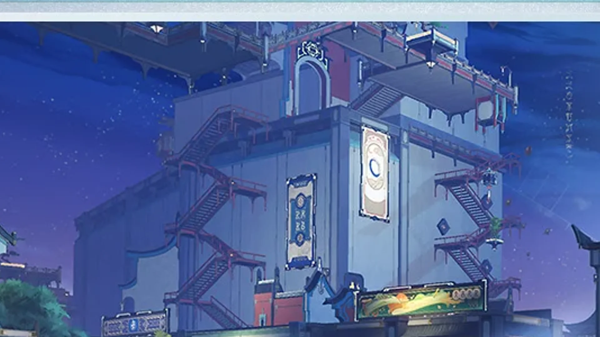 Honkai: Star Rail — in-game screenshot: Xianzhou Luofu hub with top menu HUD, minimap, and traversal icons visible
