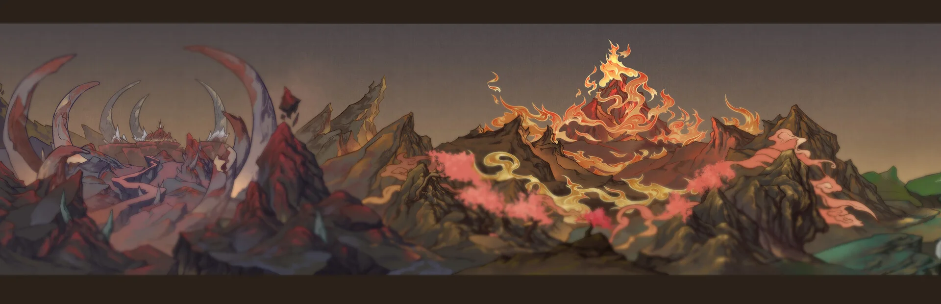 The Scroll of Taiwu — in-game main menu screenshot: Beyond the Dome title screen with ink-wash landscape art
